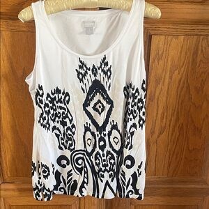 Chico's Monochrome Patterned Tank Top